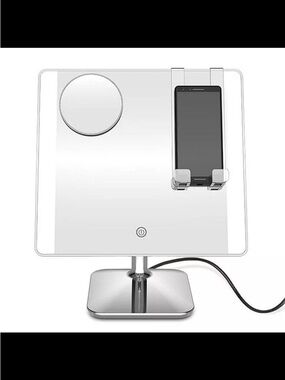 CONAIR HALO LED SOCIAL MEDIA MIRROR WITH PHONE HOLDER, 10x MAGNIFICATION